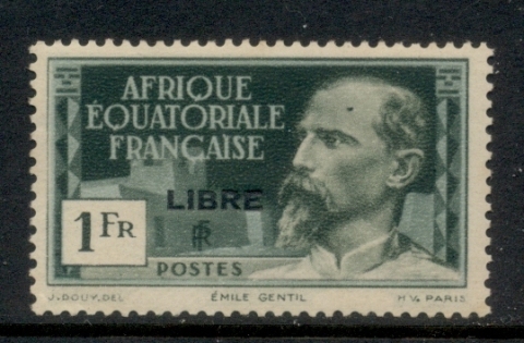 French Equatorial Africa 1940-41 Pictorial Opt Libre 1f (B)