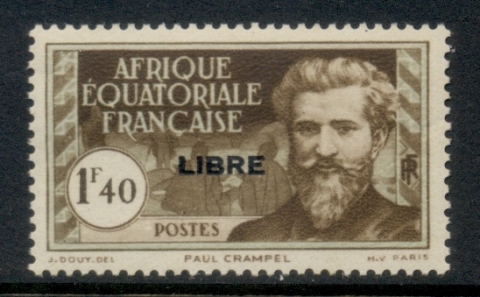 French Equatorial Africa 1940-41 Pictorial Opt Libre 1.40f