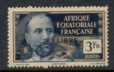 French Equatorial Africa 1940-41 Pictorial Opt Libre 3f (B)