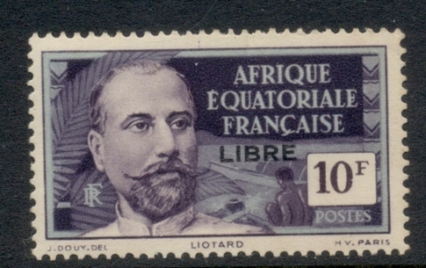 French Equatorial Africa 1940-41 Pictorial Opt Libre 10f (B)