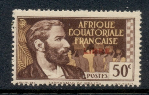 French Equatorial Africa 1940-41 Pictorial Opt Libre 50c ( C)