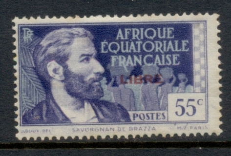 French Equatorial Africa 1940-41 Pictorial Opt Libre 55c ( C)