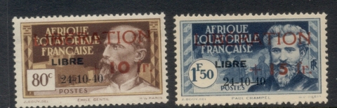 French Equatorial Africa 1944 Pictorial Surch Liberation