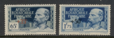 French Equatorial Africa 1938 Welfare Surch. On Pictorials