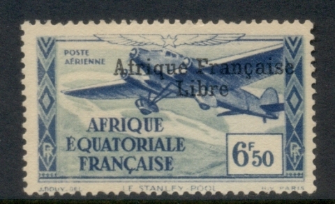 French Equatorial Africa 1940-41 Airmail Opt. Afrique Francais Libre 6.50f