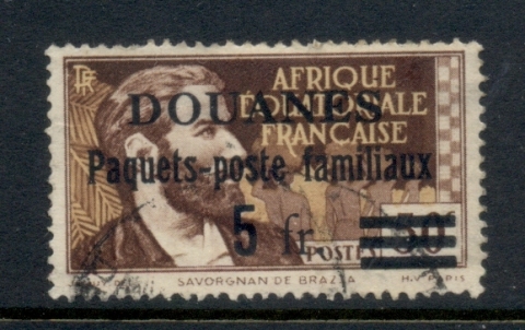 French Equatorial Africa 1944 5f Opt Douane