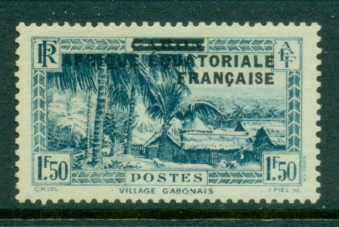 French Equatorial Africa 1936 Pictorial, Opt on Gabon 1.50f