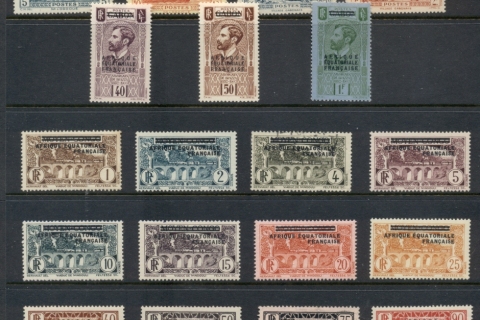 French Equatorial Africa 1936 Pictorials Opt Afrique Equatorial Francais on Gabon & Middle Congo