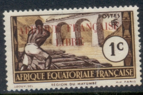 French Equatorial Africa 1940-41 Pictorials Opt Libre 1c C.