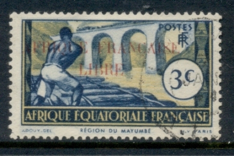 French Equatorial Africa 1940-41 Pictorials Opt Libre 3c C.