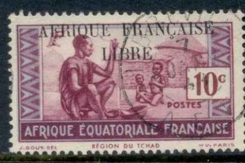 French Equatorial Africa 1940-41 Pictorials Opt Libre 10c B.