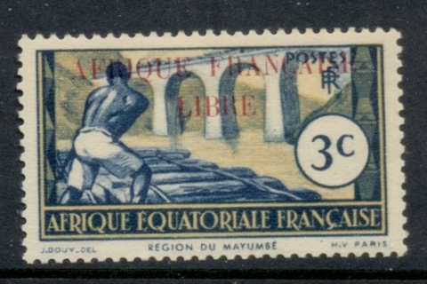French Equatorial Africa 1940-41 Pictorials Opt Libre 3c C.
