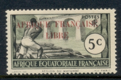 French Equatorial Africa 1940-41 Pictorials Opt Libre 5c C.