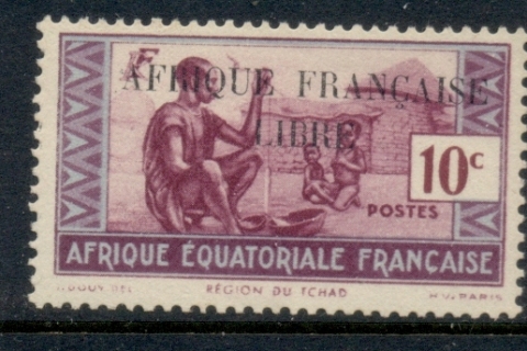 French Equatorial Africa 1940-41 Pictorials Opt Libre 10c B.