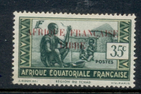 French Equatorial Africa 1940-41 Pictorials Opt Libre 35c C.