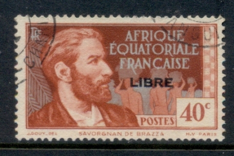 French Equatorial Africa 1940-41 Pictorials Opt Libre 40c B.