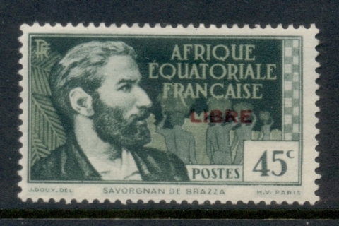 French Equatorial Africa 1940-41 Pictorials Opt Libre 45c C.