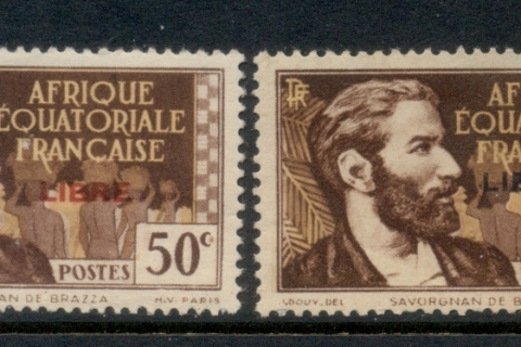 French Equatorial Africa 1940-41 Pictorials Opt Libre 50c C+B.