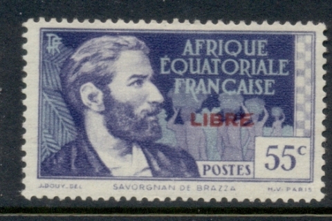 French Equatorial Africa 1940-41 Pictorials Opt Libre 55c C.
