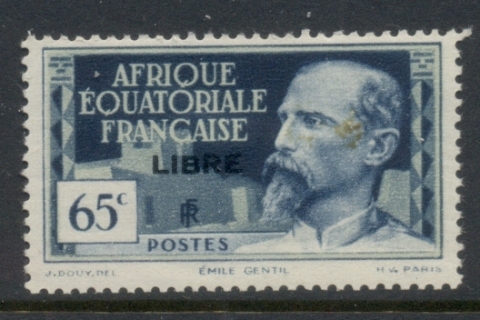 French Equatorial Africa 1940-41 Pictorials Opt Libre 65c B.