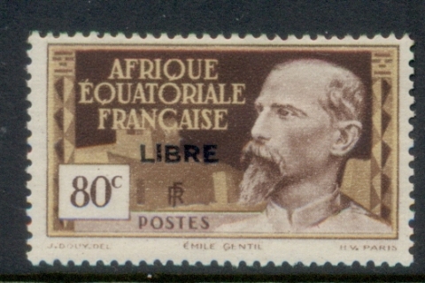 French Equatorial Africa 1940-41 Pictorials Opt Libre 80c B.