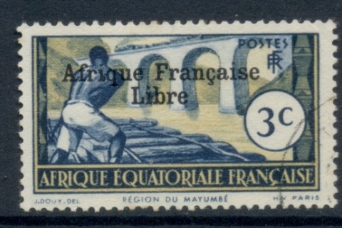 French Equatorial Africa 1940-41 Pictorials Opt Libre 3c B.