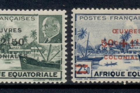 French Equatorial Africa 1944 Petain Opt Colonial development Fund