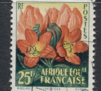 French Equatorial Africa 1958 Flowers 25f