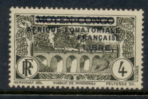 French Equatorial Africa 1940-41 Pictorial Opt Libre 4c