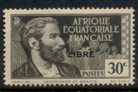 French Equatorial Africa 1940-41 Pictorial Opt Libre 30c (B)