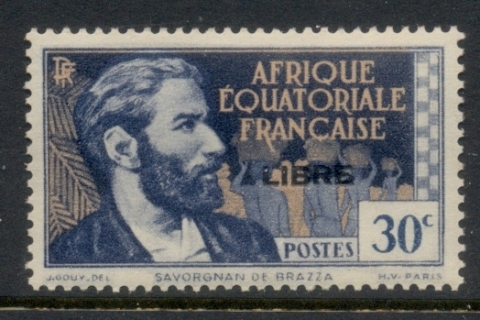 French Equatorial Africa 1940-41 Pictorial Opt Libre 30c (B)