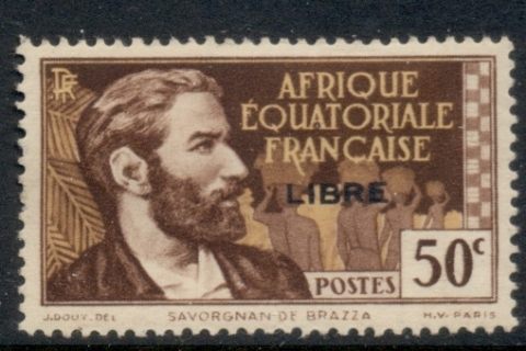 French Equatorial Africa 1940-41 Pictorial Opt Libre 50c (B)