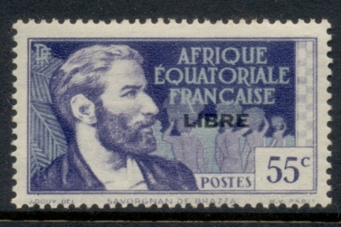 French Equatorial Africa 1940-41 Pictorial Opt Libre 55c (B