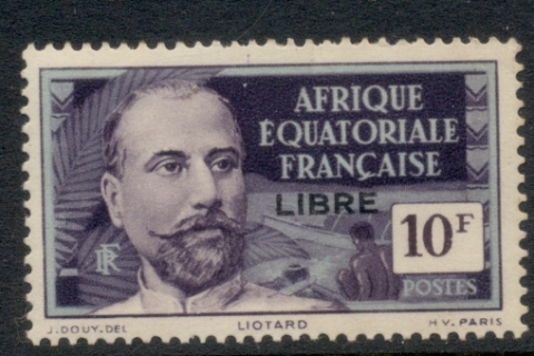French Equatorial Africa 1940-41 Pictorial Opt Libre 10f (B)