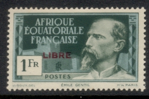 French Equatorial Africa 1940-41 Pictorial Opt Libre 1f ( C)