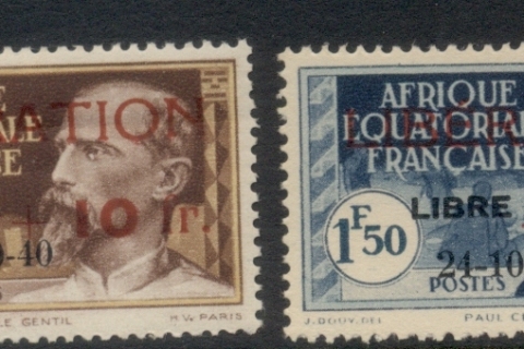 French Equatorial Africa 1944 Pictorial Surch Liberation