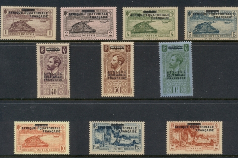 French Equatorial Africa 1936 Pictorials Opt Afrique Equatorial Francaise on Gabon