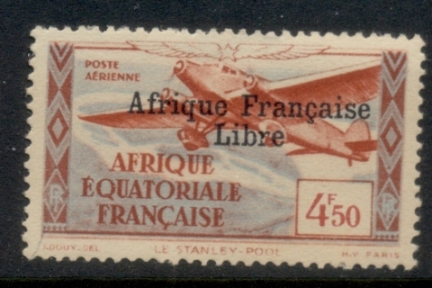 French Equatorial Africa 1940-41 Airmail Opt. Afrique Francais Libre 4.50f