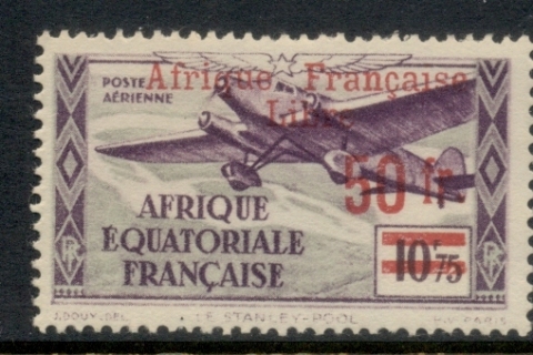 French Equatorial Africa 1940-41 Airmail Opt. Afrique Francais Libre 5f on 10.75f