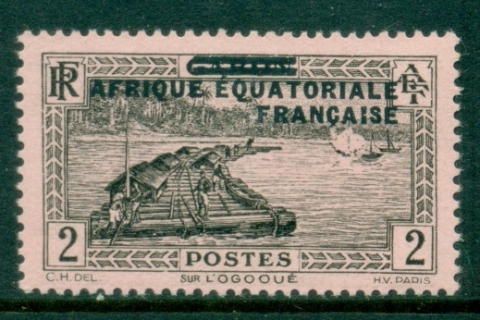 French Equatorial Africa 1936 Pictorial, Opt on Gabon 2c