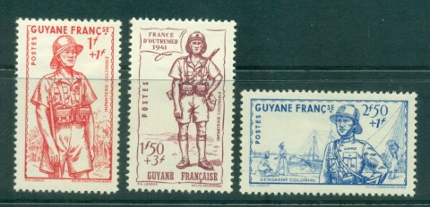 French-Guiana-1941-Vichy-Issue-MLH-lot38615