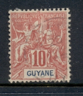 French-Guyana-1892-1904-Navigation-Commerce-10c-red-FU