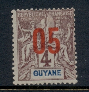 French-Guyana-1912-Surcharges-5c-on-4c-MLH