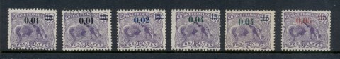 French-Guyana-1922-Surcharges-Asst-MLH-FU