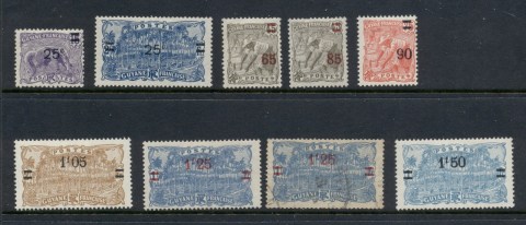 French-Guyana-1924-27-Surcharges-Asst-MLH-FU