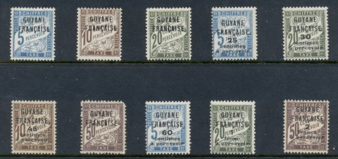 French-Guyana-1925-27-Postage-Dues-Asst-MLH