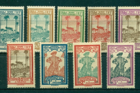 French-Guiana-1929-Postage-Dues-9-MLH-lot38607