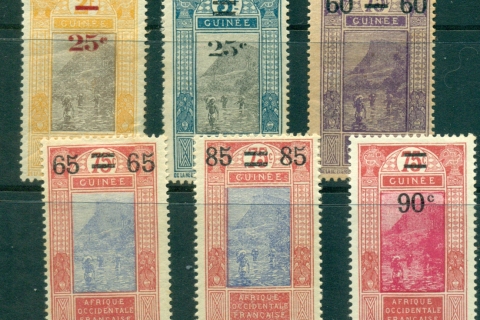 French Guinea 1924-27 Ford at Kitim Surcharged Asst