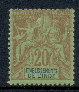 French-India-1892-1907-Navigation-Commerce-20c-redon-green-MLH