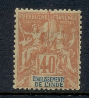 French-India-1892-1907-Navigation-Commerce-40c-MLH